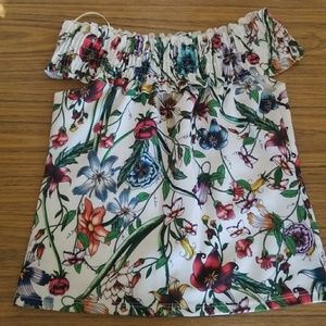 Zara floral top off shoulder